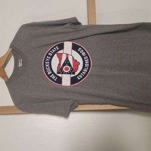 The Buckeye State Mens T Shirt NWT Size Large gray made in USA